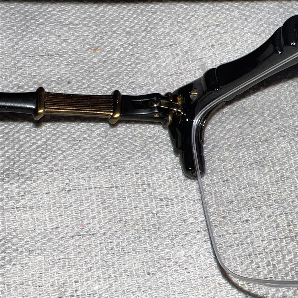 Gucci Black and Gold Eyeglasses with Case - Picture 8 of 13